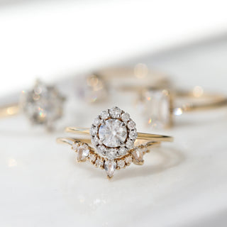 Diamond & Sapphire Droplet Hugging ring