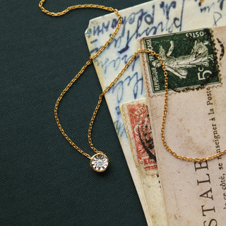 diamond solitaire necklace with illusion setting