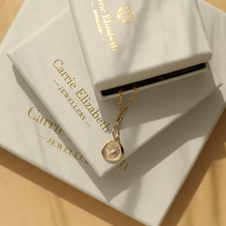 Carrie Elizabeth personalised fingerprint pendant in 9k solid gold in gift box