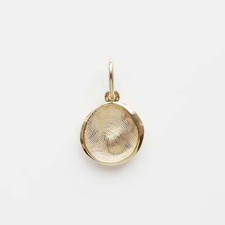 Carrie Elizabeth custom made fingerprint pendant in 9k solid gold