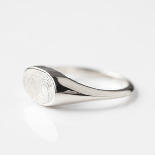 Carrie Elizabeth personalised fingerprint signet ring in sterling silver