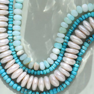 blue opal beaded necklace
