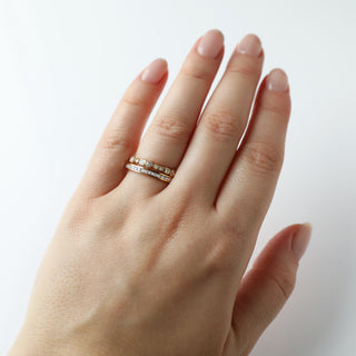 diamond gold stacking ring