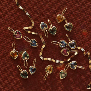 sapphire heart shaped charm