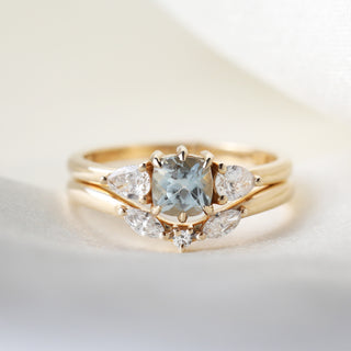 Eloise Aquamarine & Diamond Stacking Ring Set 