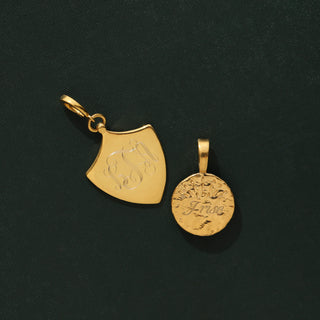 Large engravable shield pendant
