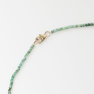 Emerald beaded necklace with 9k clasp