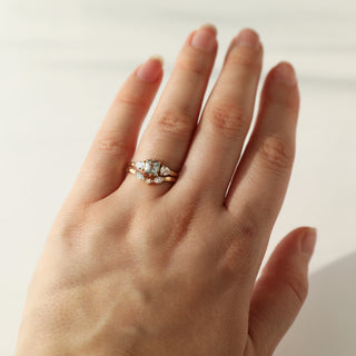 Carrie elizabeth Eloise Aquamarine & Diamond Stacking Ring Set 