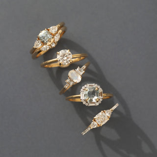 carrie elizabeth solid gold wedding ring set
