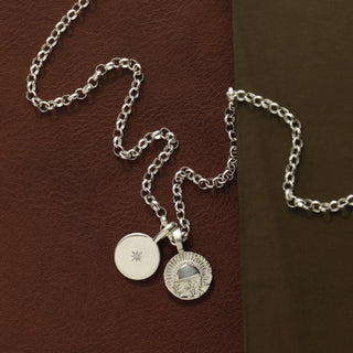 Silver coin with Diamond