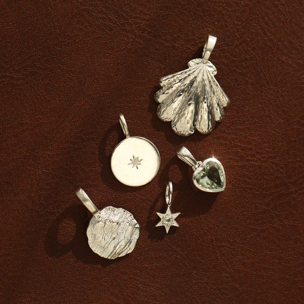 Carrie Elizabeth Sterling Silver Star Charm in Green Amethyst