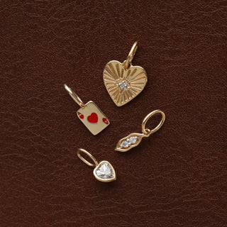 solid Gold heart charms