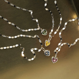 Blue Sapphire Heart Necklace