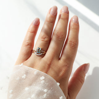 Aquamarine & Diamond Deco Ring - UK Size O