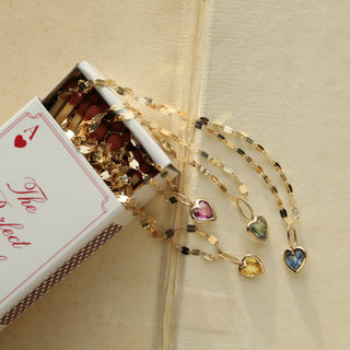 bezel set sapphire heart charm