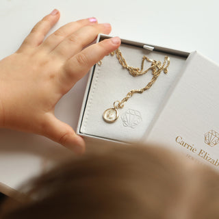 Solid Gold Fingerprint necklace in gift box