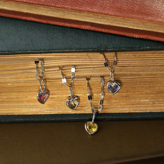 carrie elizabeth pink sapphire necklace in white gold