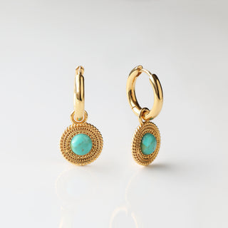 aztec turquoise hoop earrings