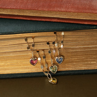 carrie elicath limited edition heart charm with petal chain