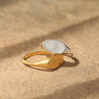 Carrie Elizabeth custom made fingerprint signet rings