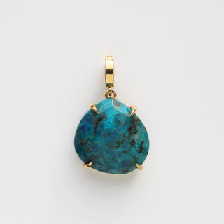 gold azurite pendant