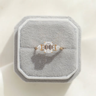Carrie Elizabeth Sample Sale Engagement Ring Moissanite Deco Ring Solid Gold 