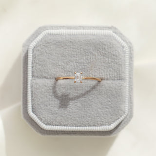 Emerald Cut Diamond Solitaire Ring - UK Size O