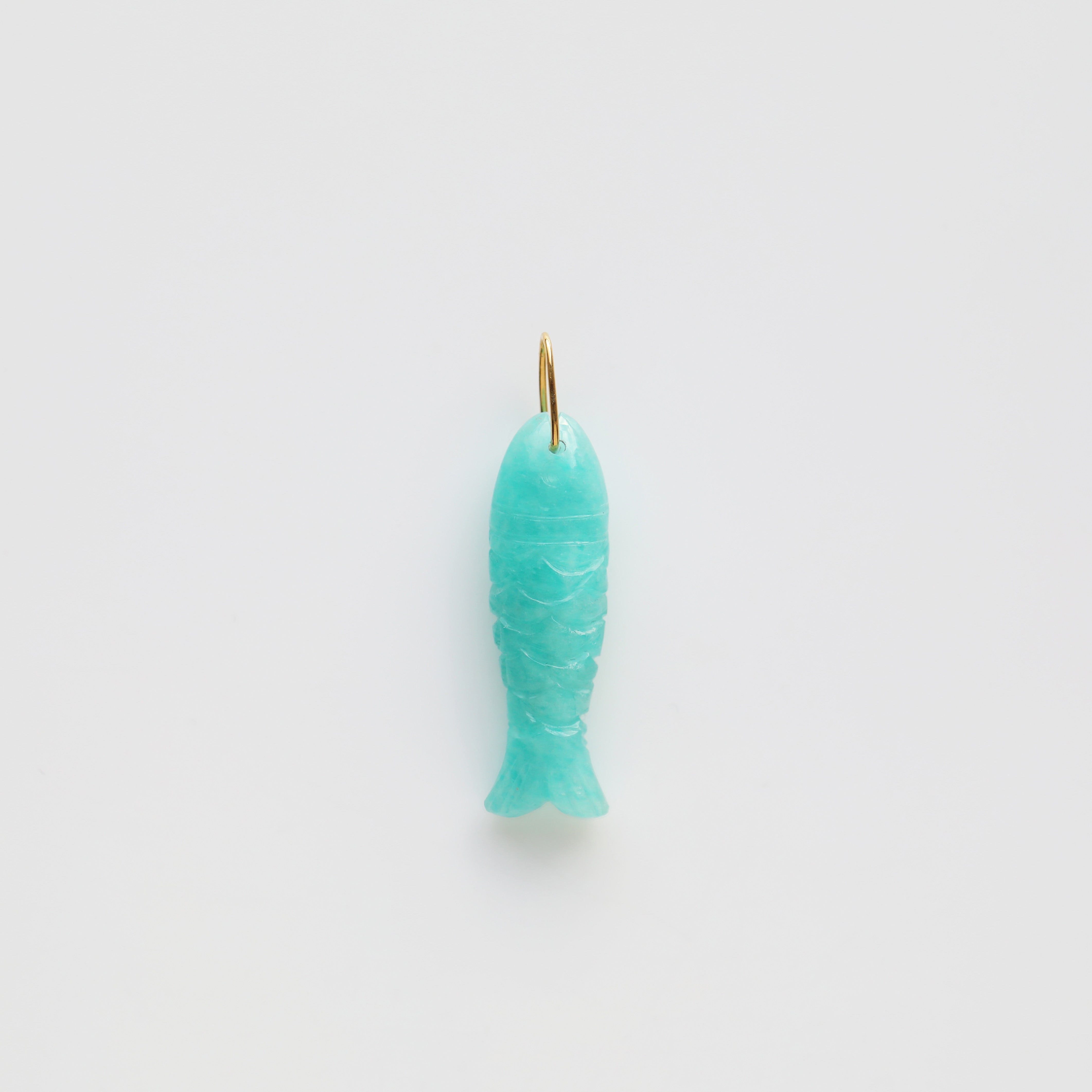 Amazonite Carved Fish Pendant