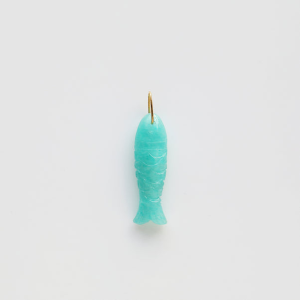 Amazonite Carved Fish Pendant