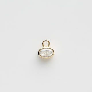 Moissanite Oval Hoop Charm