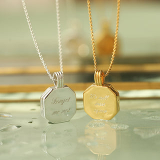 Carrie Elizabeth forget me not engraved 
locket