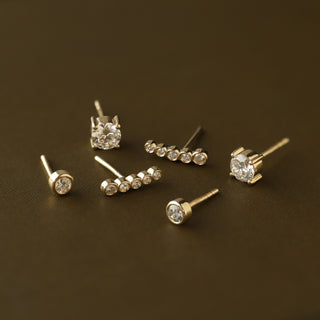 9k Gold Diamond stud earring
