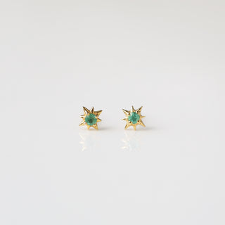 Carrie Elizabeth 14k Gold Vermeil Emerald Star Stud Earrings