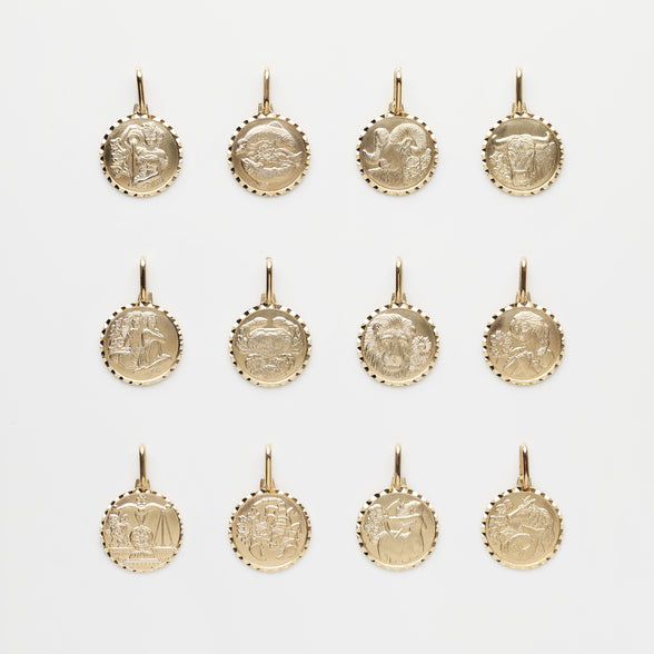 Zodiac Diamond Cut Pendant