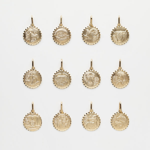 Treasured Zodiac Diamond Cut Pendant