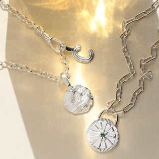Star Compass Coin Paperclip Necklace