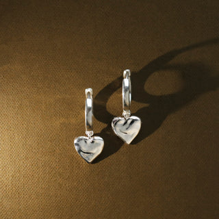 Sterling Silver heart hoop arrings