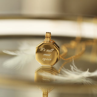 carrie elizabeth carry you with me gold locket engraved with we will meet again 
