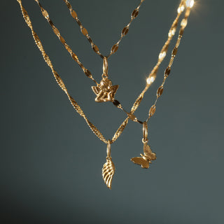 solid 9k gold angel wing jewellery