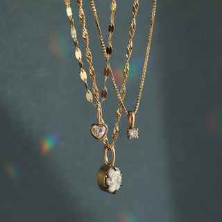 solid gold moissanite pendant