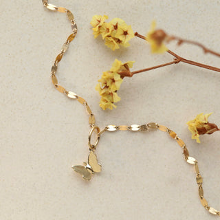 solid gold butterfly charm