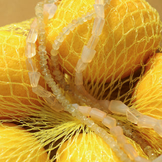 yellow beaded necklace