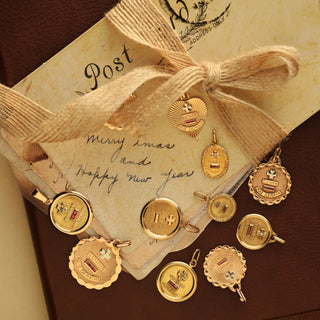 antique augis love token round