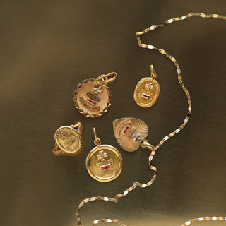 antique 18k augis love token