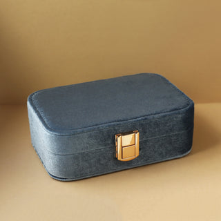 Blue velvet jewellery case
