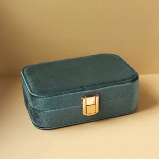 Turquoise velvet jewellery case