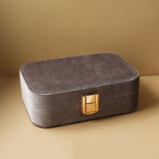 Taupe velvet jewellery box