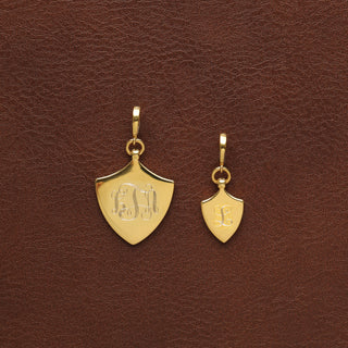 Chunky Gold shield pendant