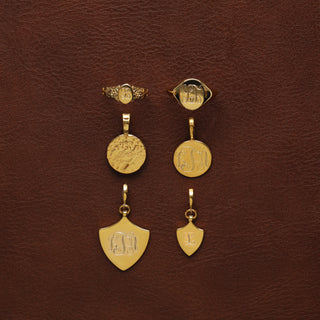 Carrie Elizabeth Gold shield monogram