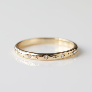 Seren Star Set Diamond Stacking Ring